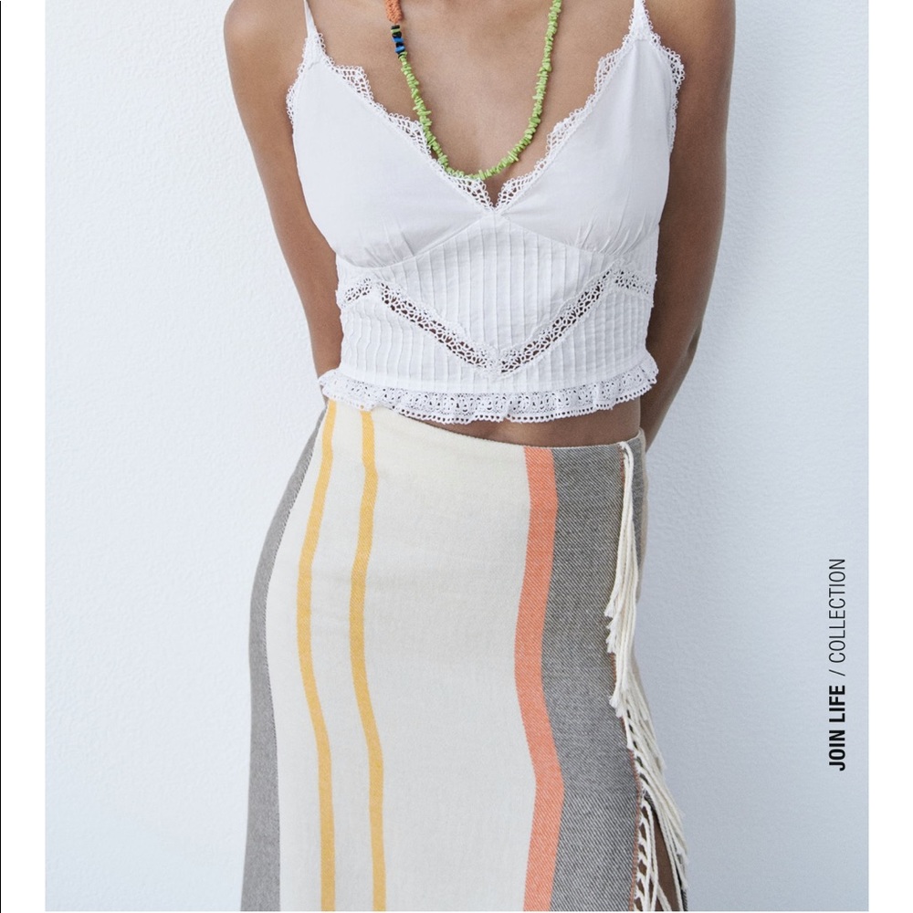 Zara striped skirt with fringes - Picture 12 of 15
